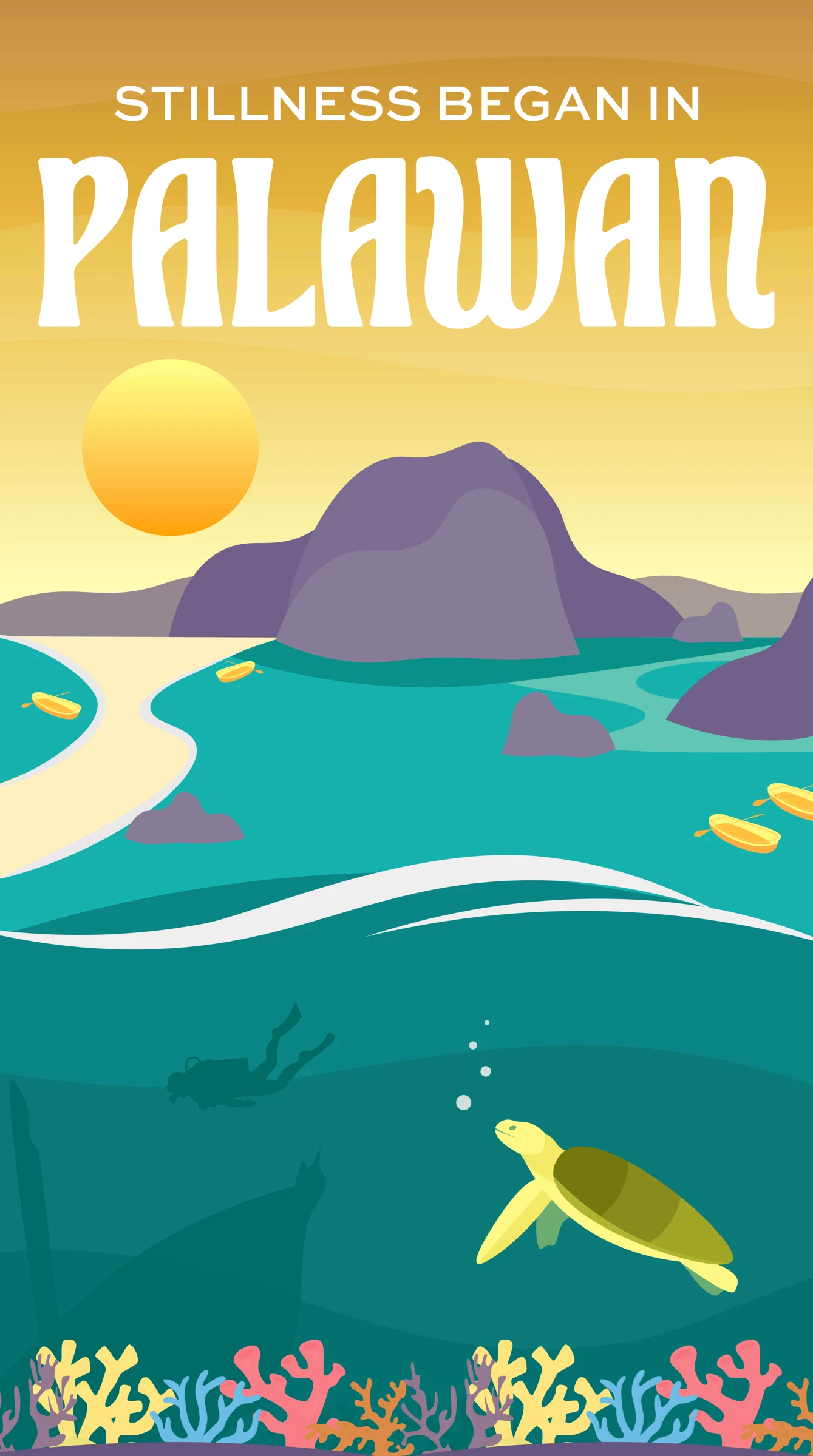 Complete Palawan Islas Filipinas towel artwork